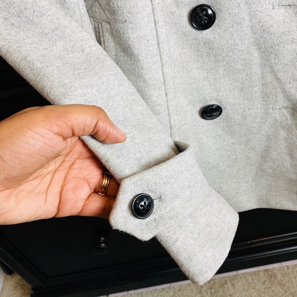 Lands End Gray Structured Pea Coat Jacket 12 - Picture 3 of 8